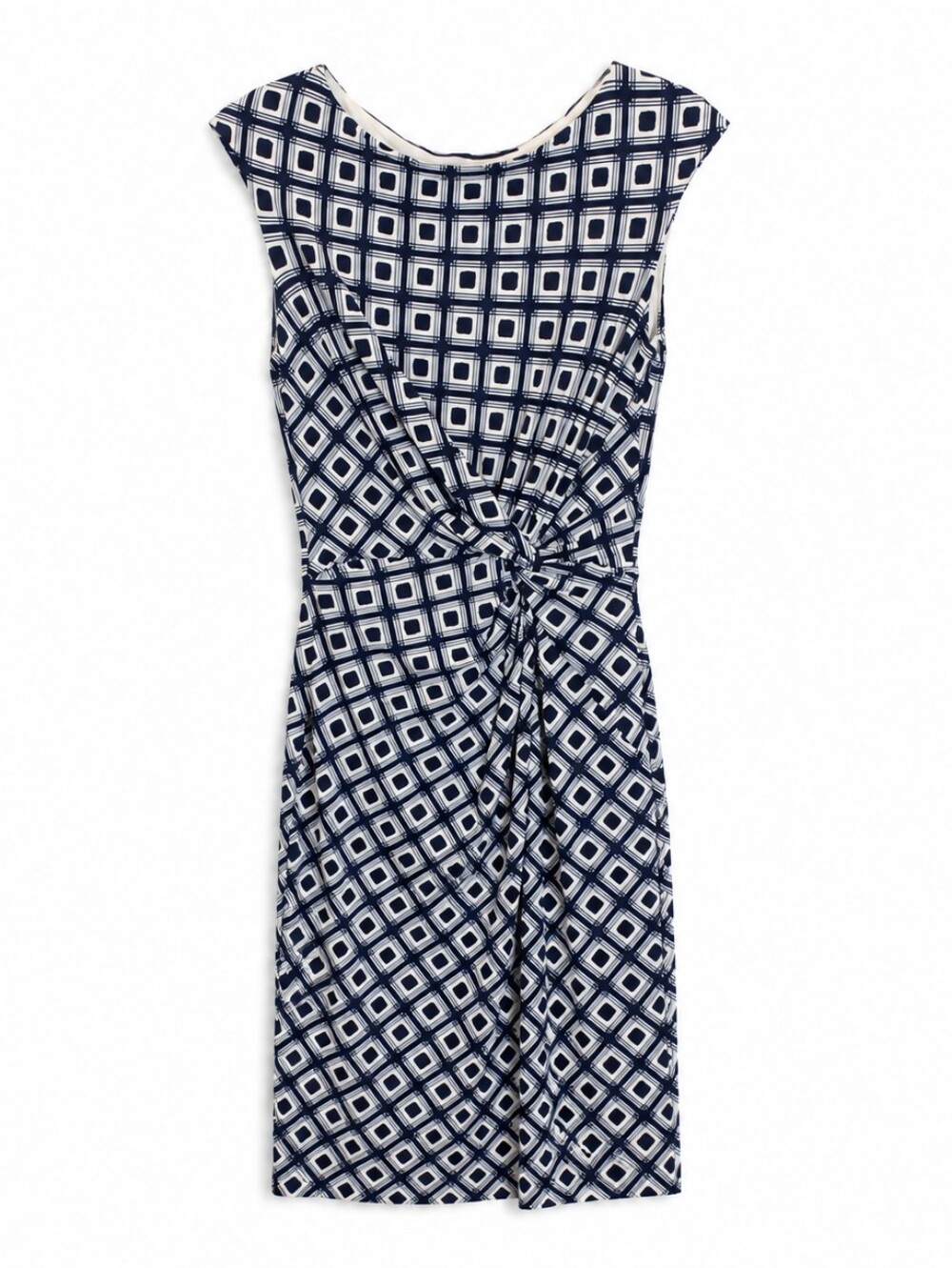Lauren Ralph Lauren Navy Geometric Twist-Front Dress Size 8